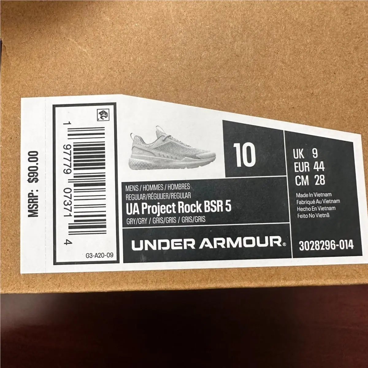 Under Armour shoes - UA Project Rock BSR 5 - Gray 2