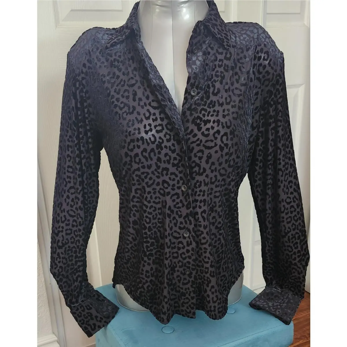 Rag and Bone Lima Black Animal Print Burnout High-low Button-up Shirt S/p
