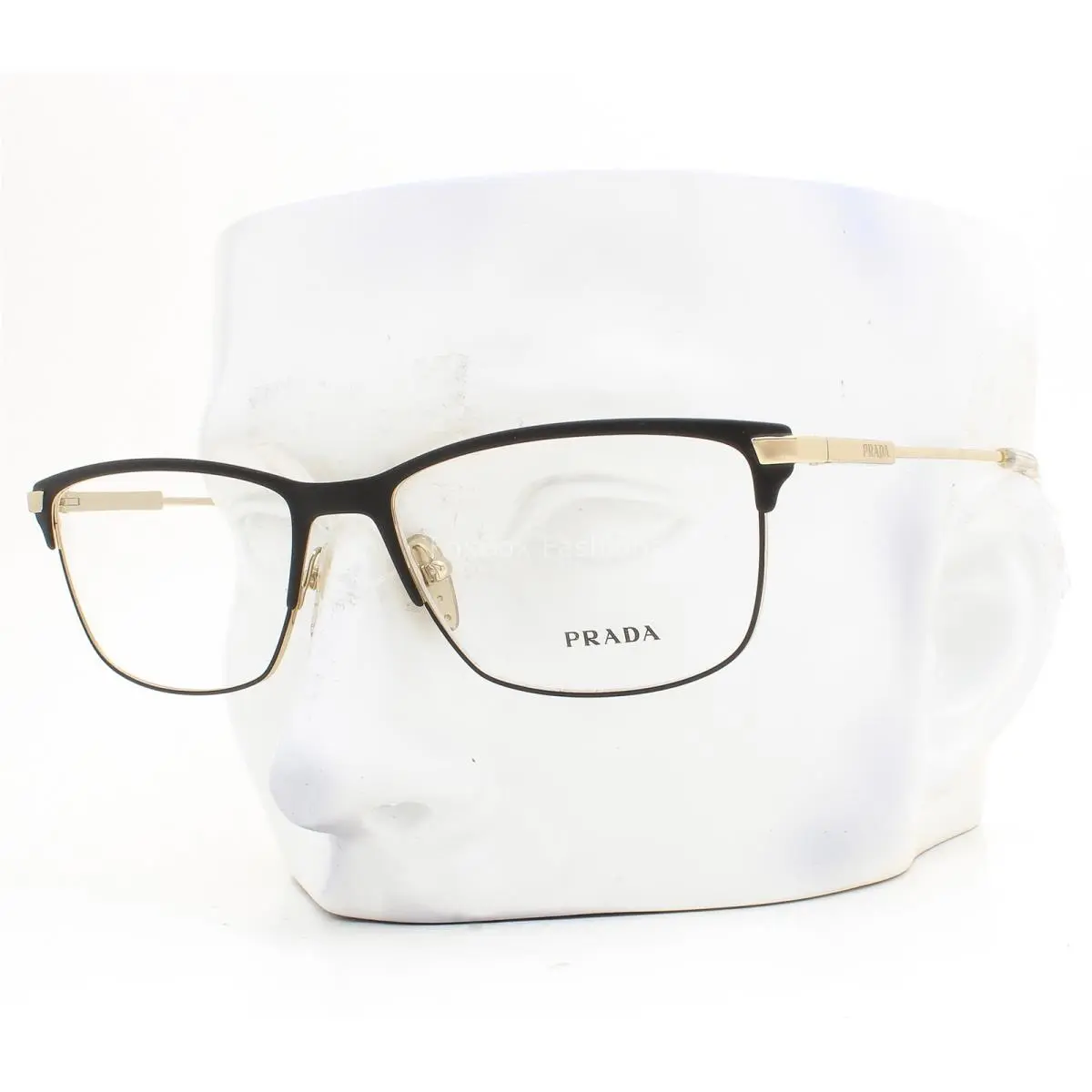 Prada Vpr 55Z 1BO-1O1 Eyeglasses Glasses Matte Black on Pale Gold 55mm with Case