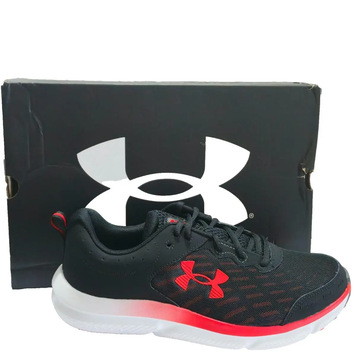 Men`s UA Charged Assert 10 Running Shoes Black 4E Extra Wide Sz 9.5 by Under Armour