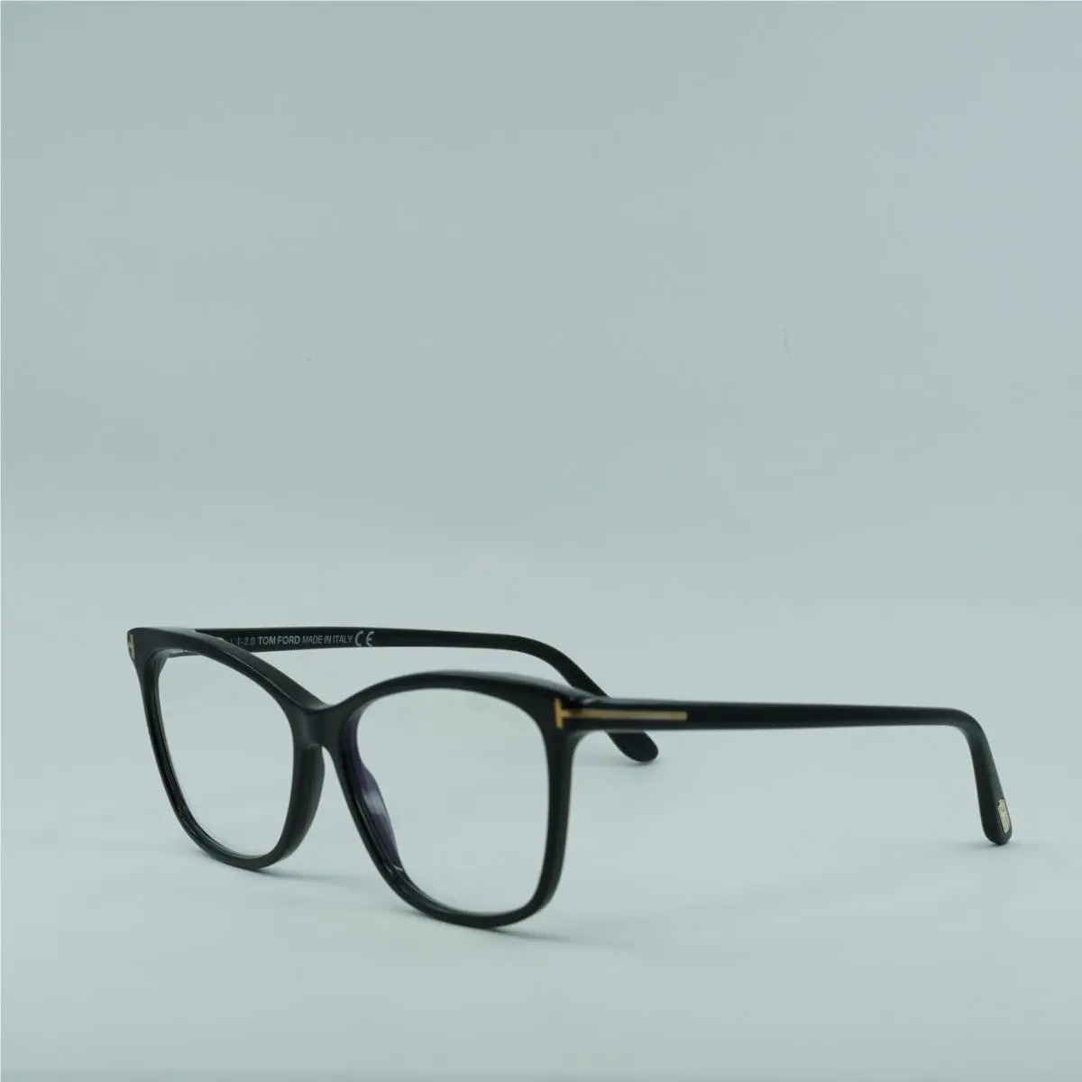 Tom Ford FT5690-B 001 Shiny Black/blue Block/havana Clip 55mm Eyeglasses