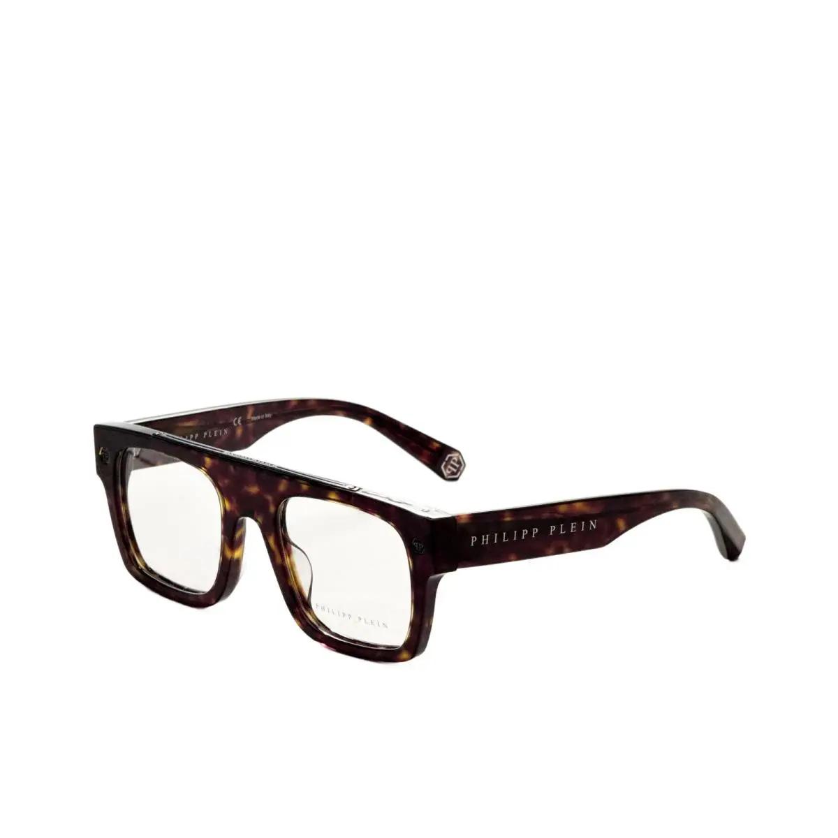 Men`s 52mm Shiny Dark Havana Eyeglasses VPP056W520722 by Philipp Plein