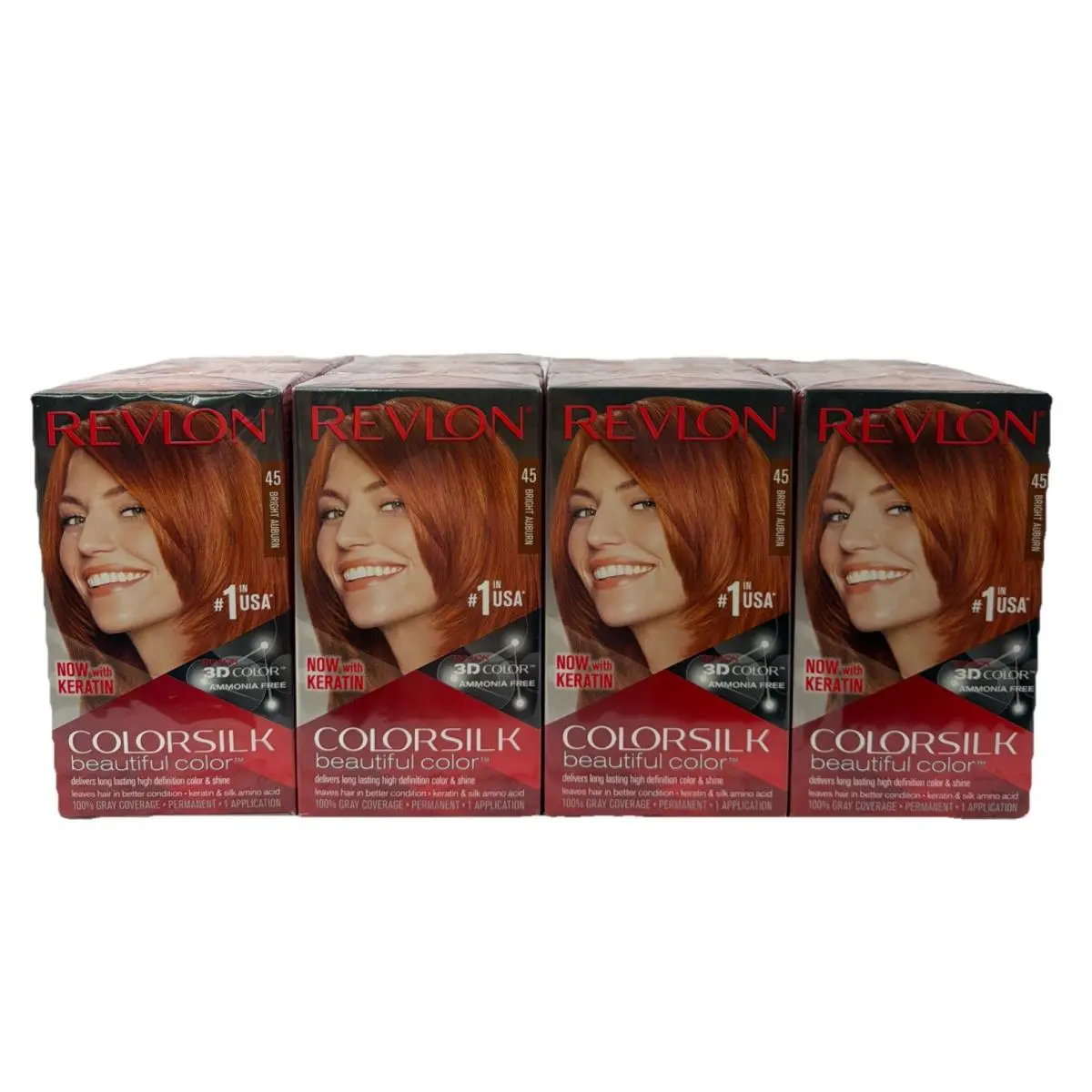 Colorsilk Natural Permanent Hair Color Bright Auburn 45 - Pack of 12 by Revlon