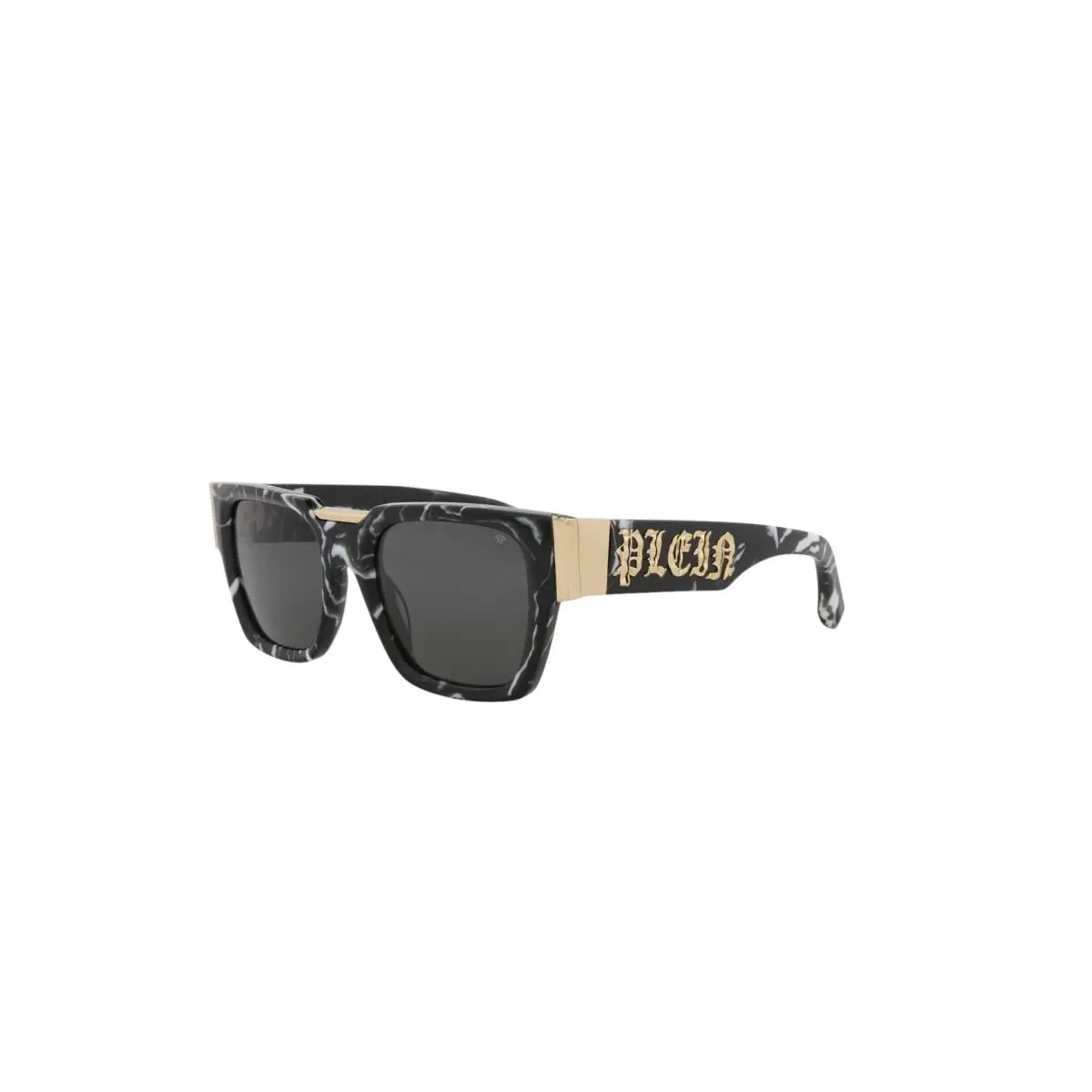 Philipp Plein Men`s 52mm Black Sunglasses SPP095M-52-0Z21 - Frame: Black, Lens: Grey, Other Frame: Black