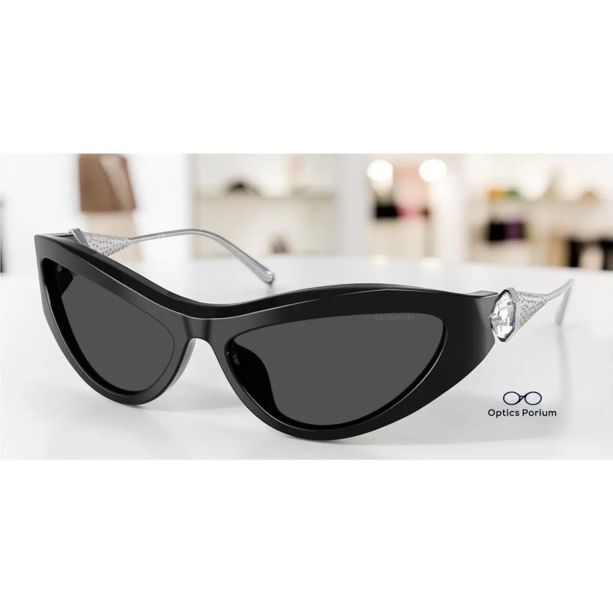 Swarovski SK6046 100187 Black Dark Grey 60 mm Women`s Sunglasses