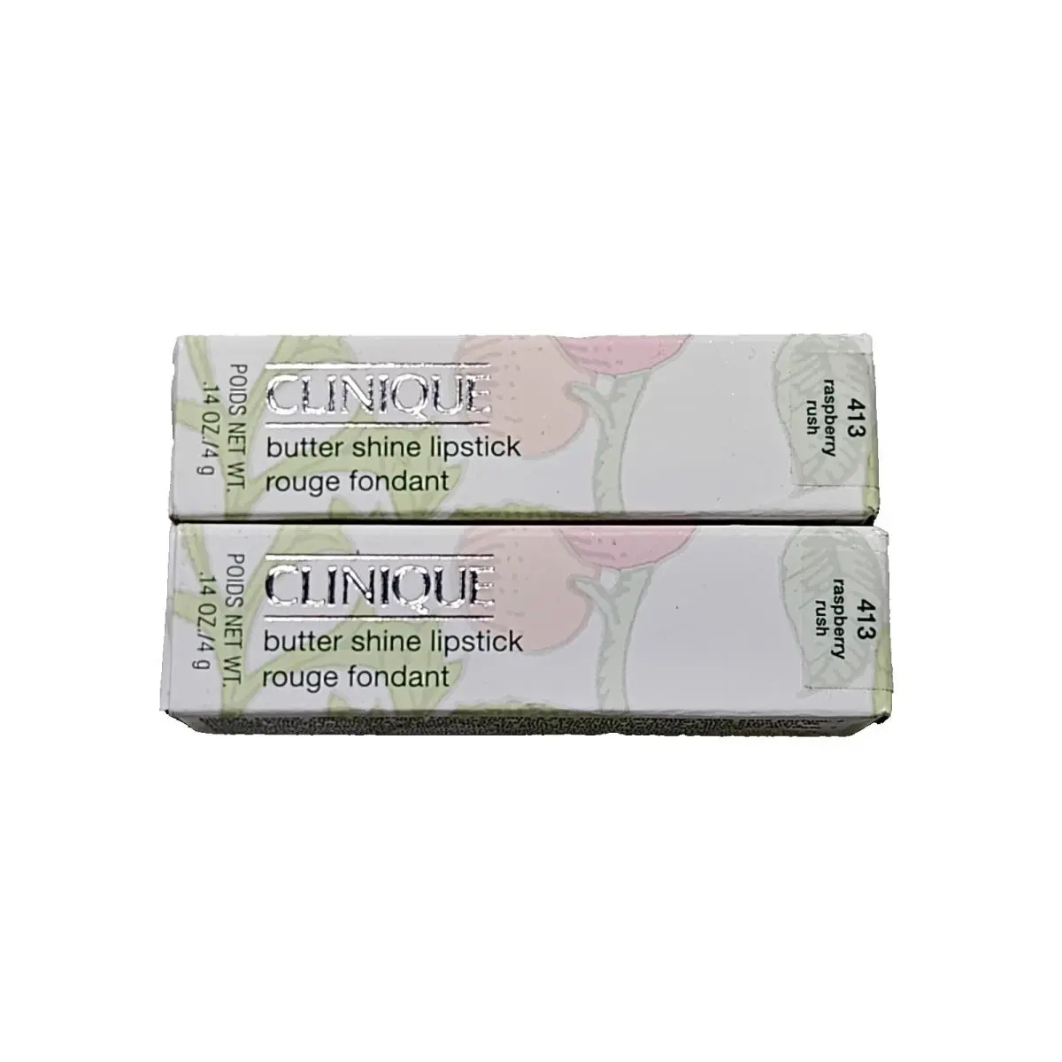 Clinique Butter Shine Lipstick 413 Raspberry Rush 0.14 OZ Set OF 2