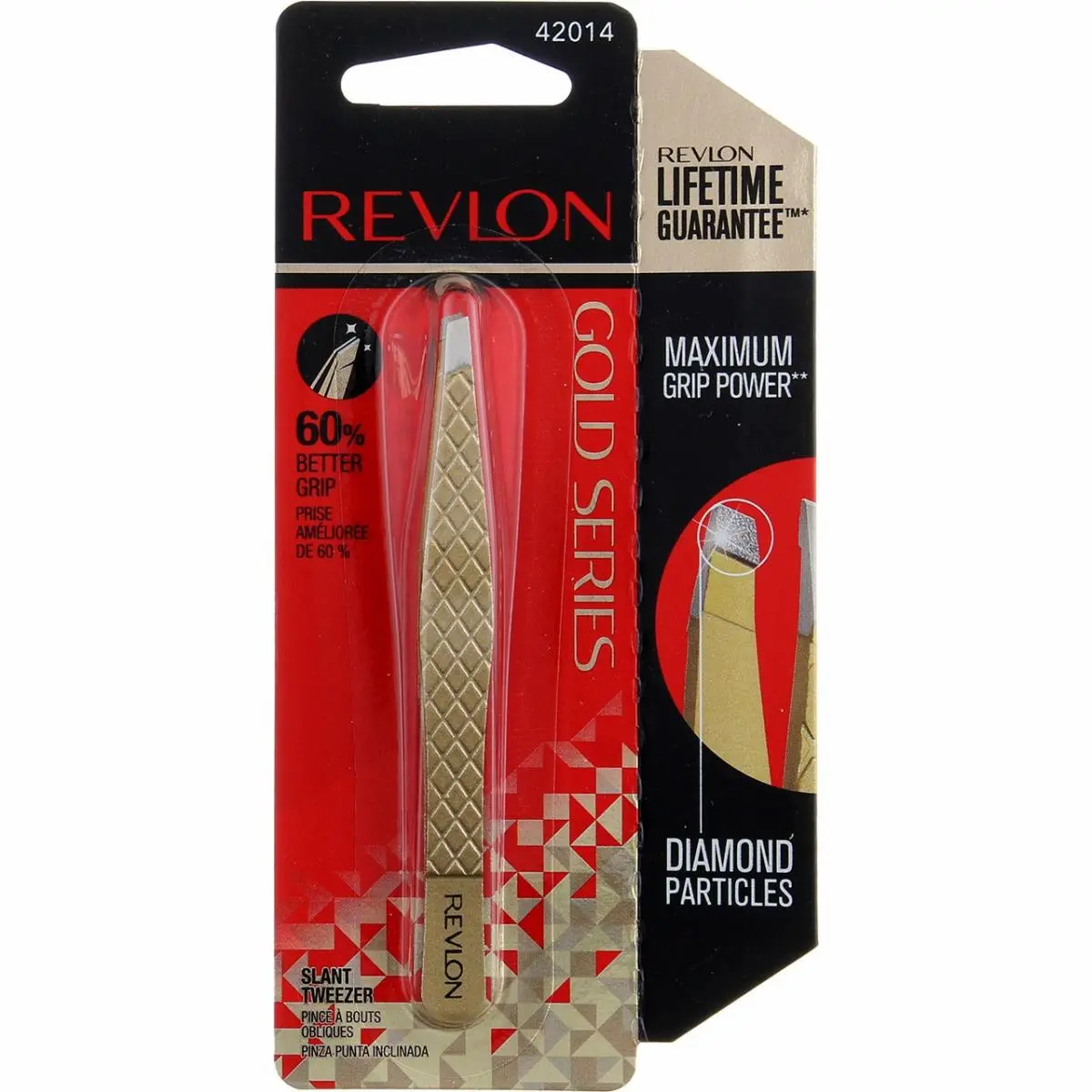 5 Pack Revlon Gold Series Slant Tip Tweezers - Gold