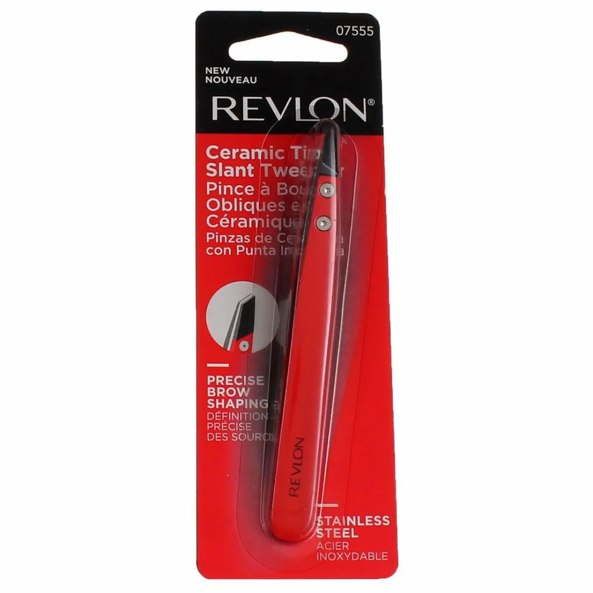 6 Pack Revlon Ceramic Tip Precise Brow Shaping Slant Tweezer