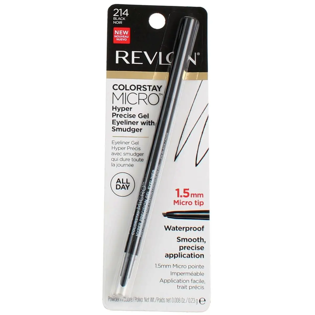 4 Pack Revlon Colorstay Micro Gel Waterproof Eyeliner Black 214 0.008 oz