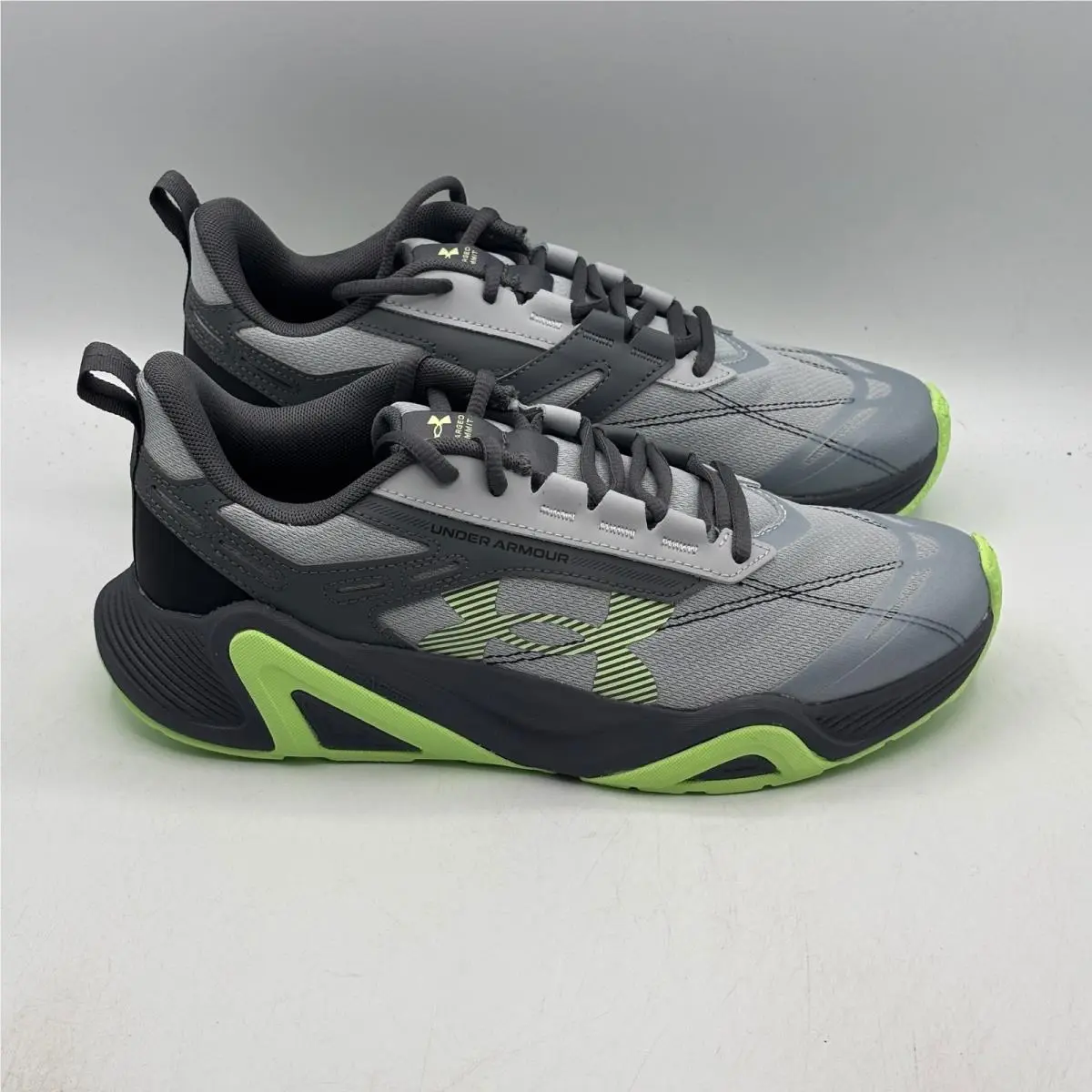 Under Armour Charged Commit TR 5 Shoes Mens Size 8 Gray Green 3026605-001
