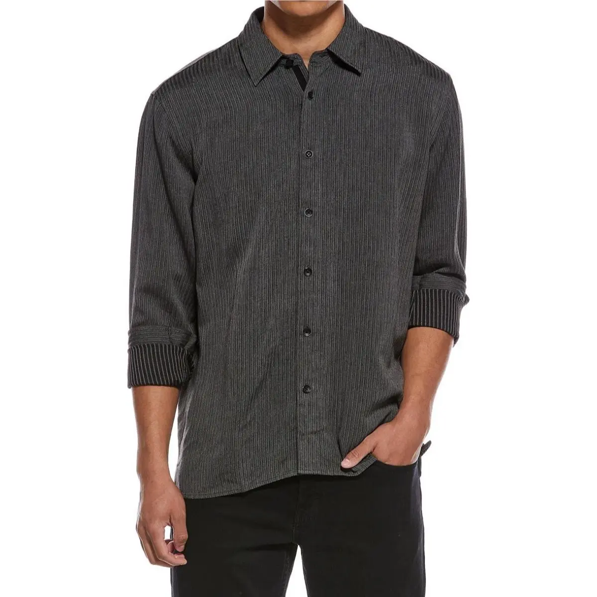 Rag Bone Button Up Shirt Mens XL Grey Refined Viscose Dalton