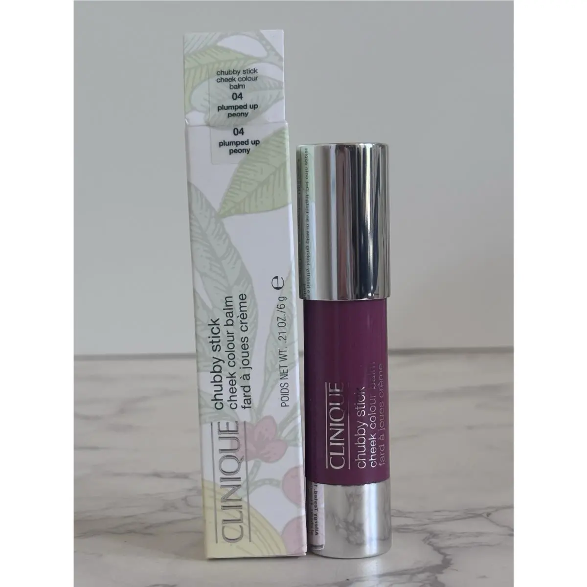 Clinique Chubby Stick Cheek Colour Balm Cream Stick Blush - 04 Plumped Up Peony