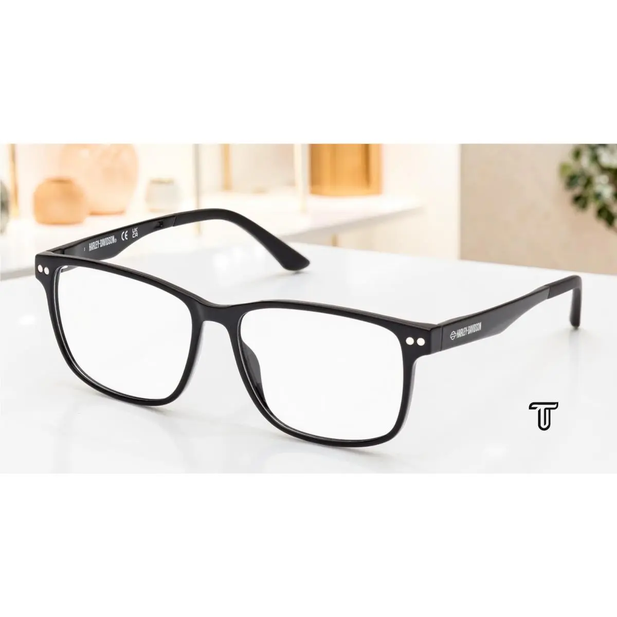 Harley Davidson HD0950 001 Injected Shiny Black 56 mm Men`s Eyeglasses