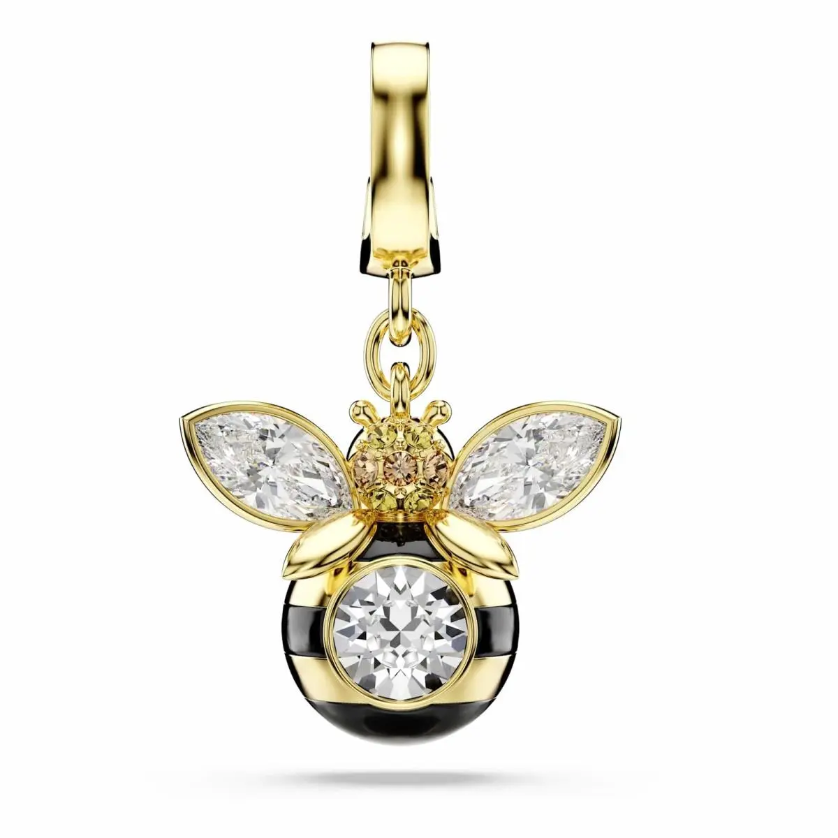 Idyllia Bee Charm Gold Tone Black Yellow Crystal Pendant 5743132 by Swarovski