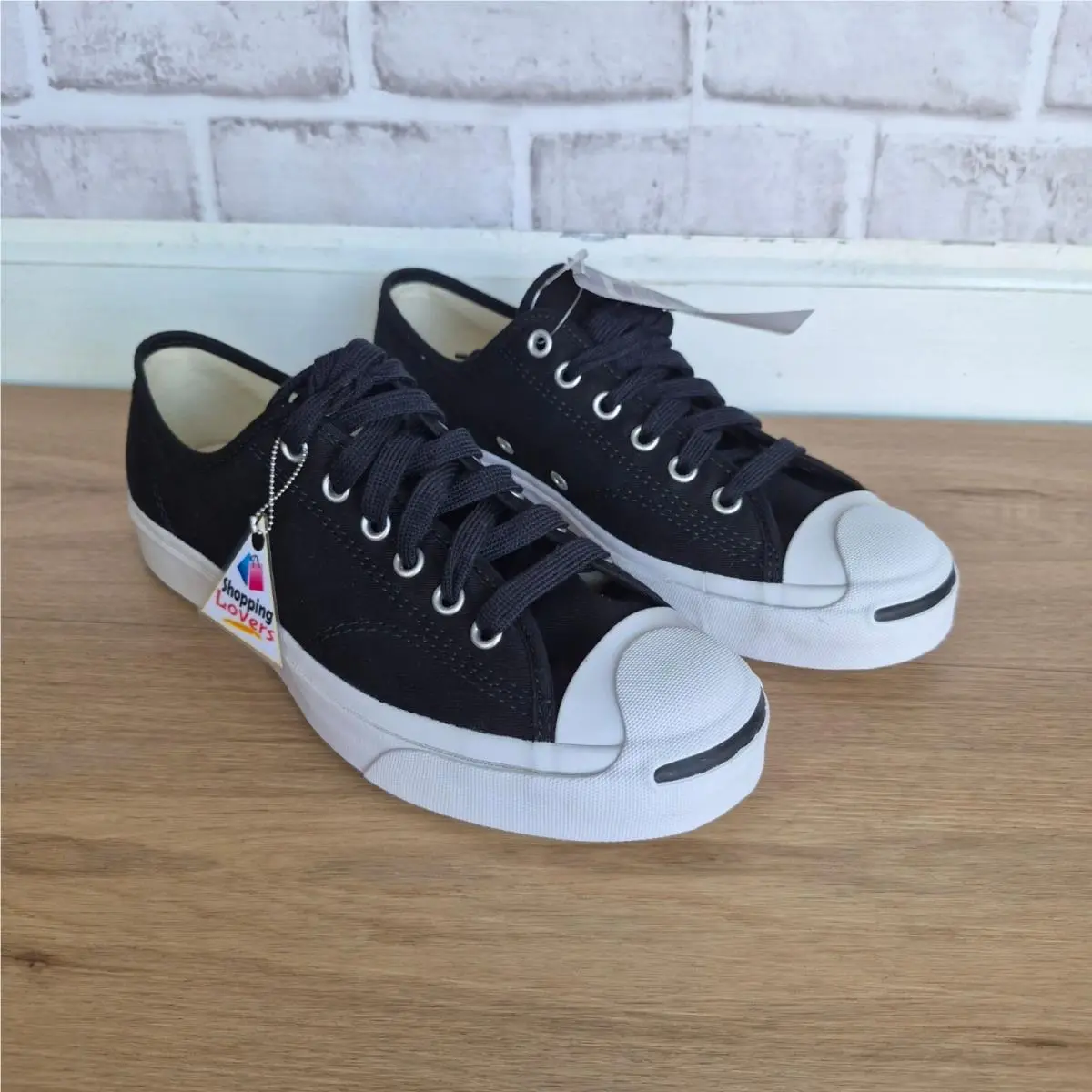 ⭐converse Jack Purcell JP OX Canvas Sz 7 Men Shoes Sneakers Black White 164056C