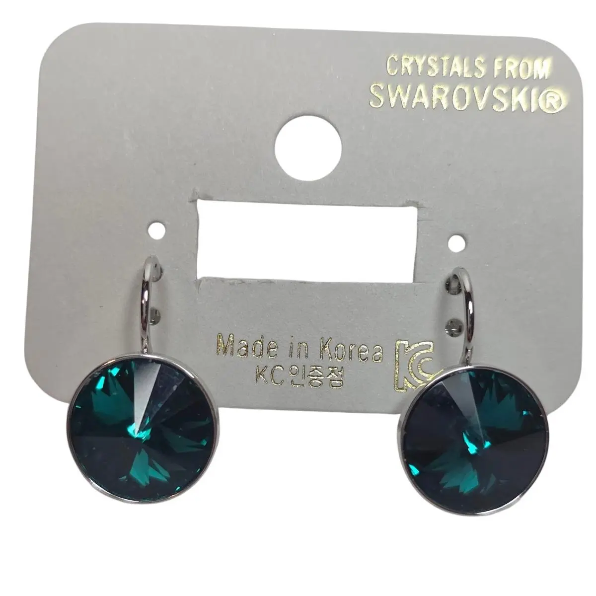 elements Emeraldcrystal Leverbackearrings 13mm Platinumplated 11 by Swarovski