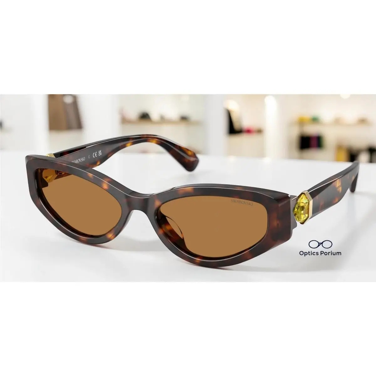 SK6045U 100273 Havana Bronze 55 mm Women`s Sunglasses by Swarovski