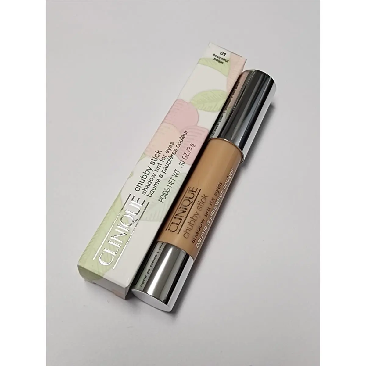 Clinique 01 Bountiful Beige Chubby Stick Shadow Tint For Eyes Full Size Rare
