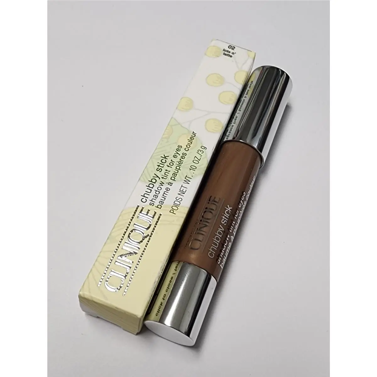 Clinique 02 Lots O` Latte Chubby Stick Shadow Tint For Eyes Full Size Rare