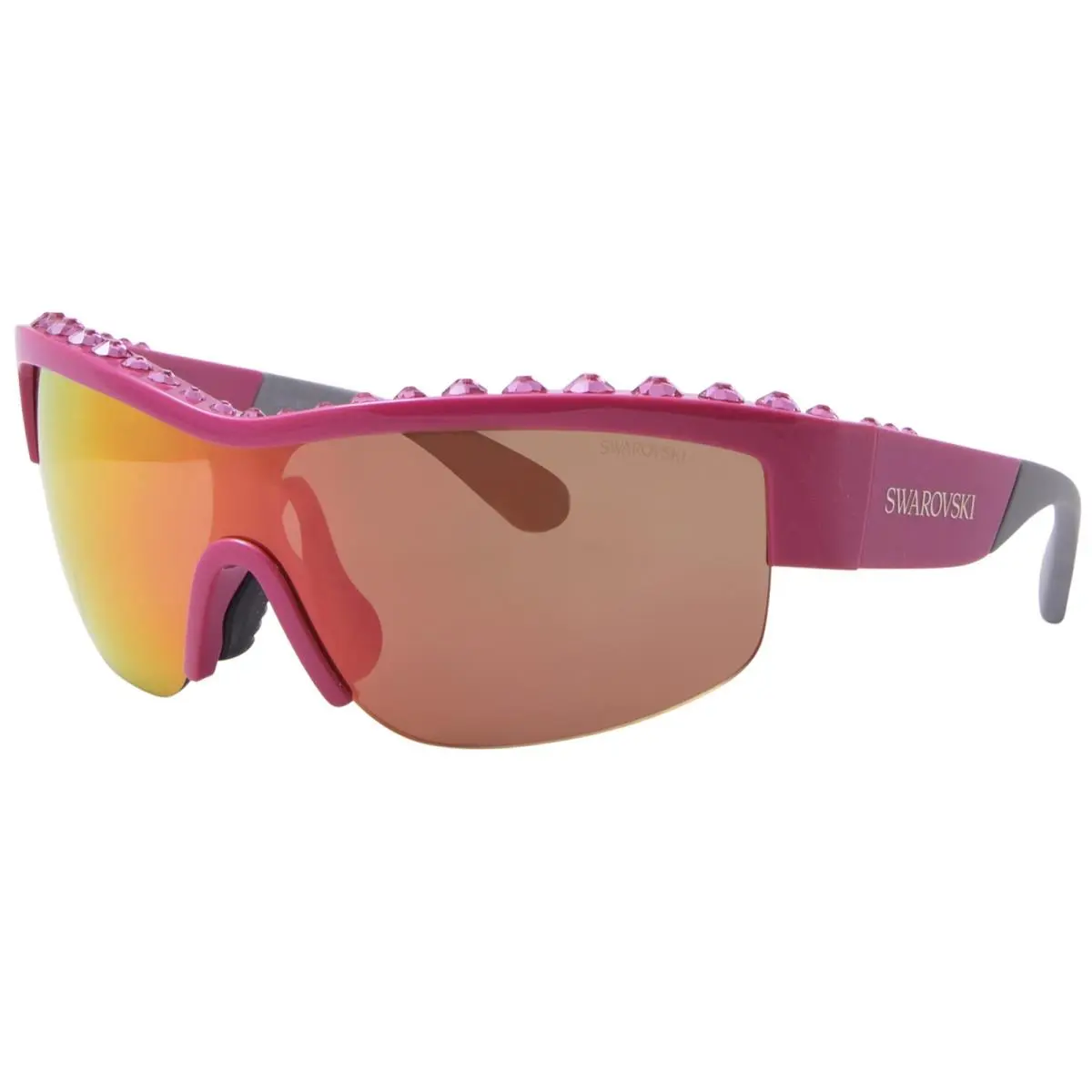 Swarovski SK6014 10376Q Sunglasses Women`s Rose/brown Mirror Orange 38mm