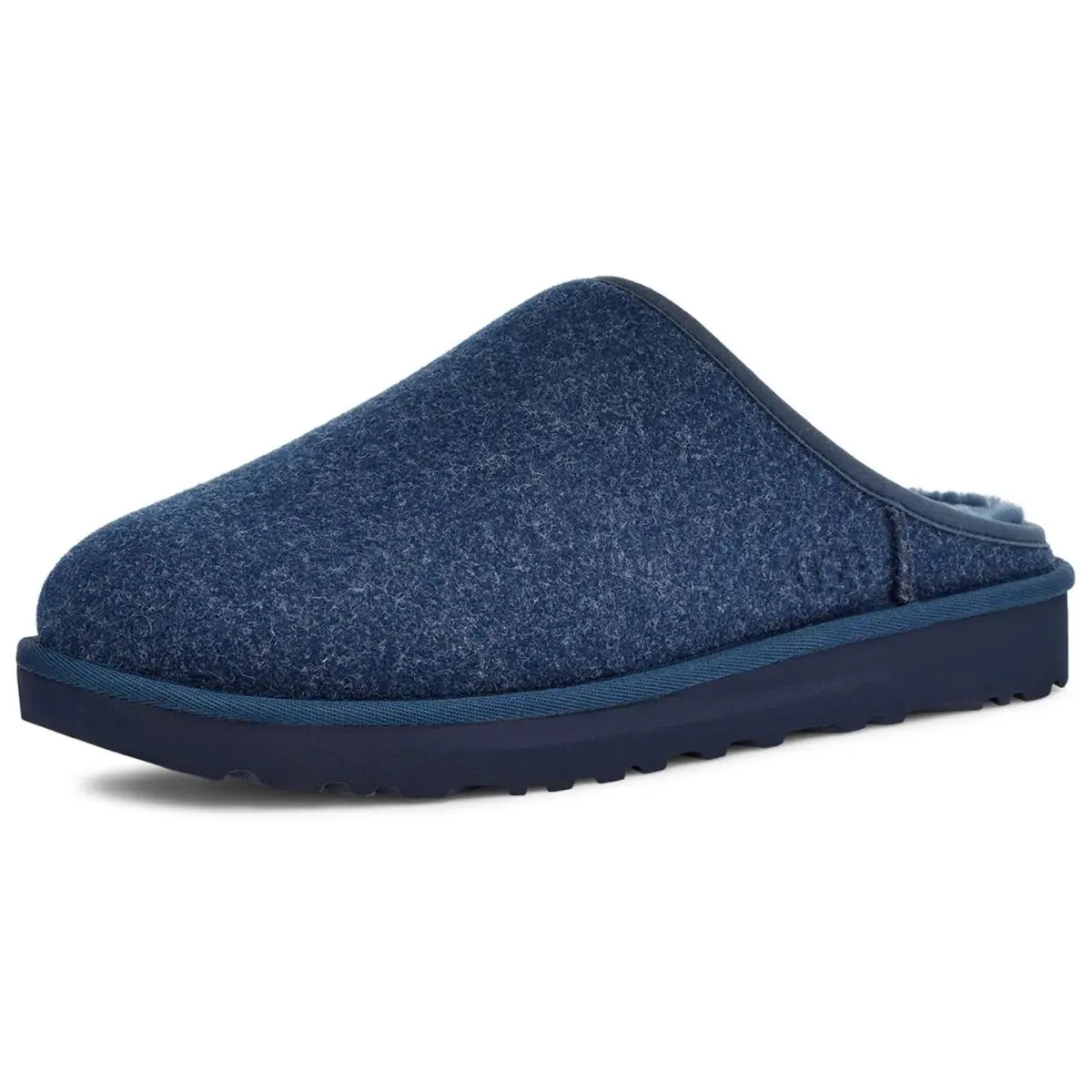 Ugg Classic Mens Wool Blend Slippers Mules Slip On House Shoes Navy Blue Size 11