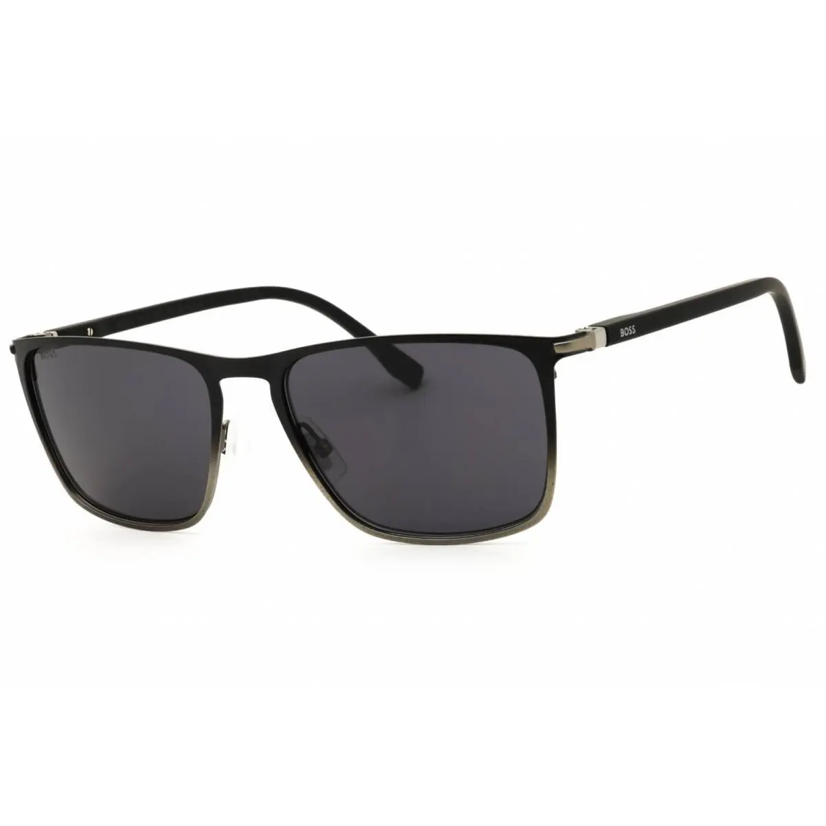 Hugo Boss Men`s Sunglasses Black Metal Rectangular Full Rim 1004/S/IT 0O6W IR