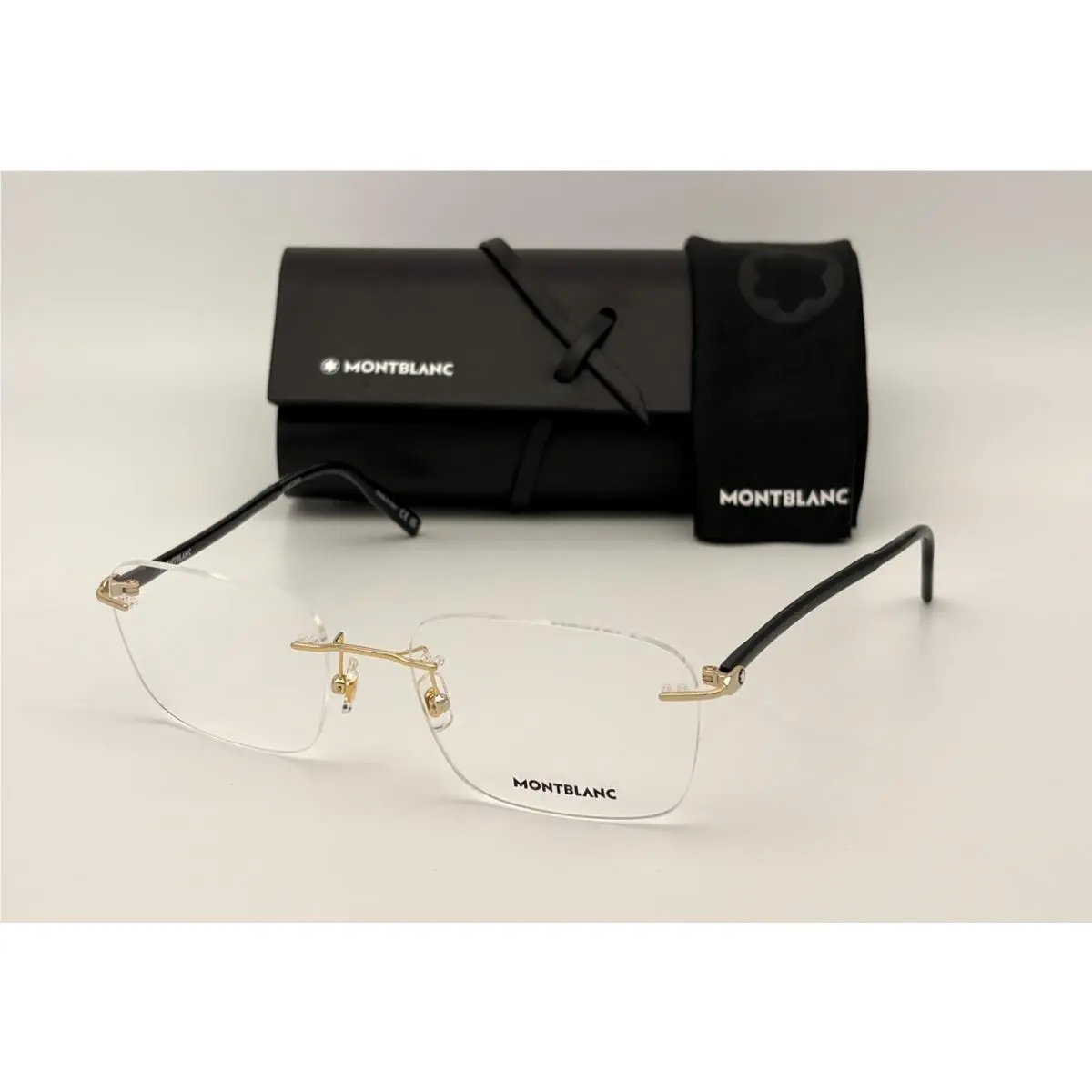 Montblanc Mont Blanc MB0222O 007 Gold Black / Clear Lens 58mm Eyeglasses