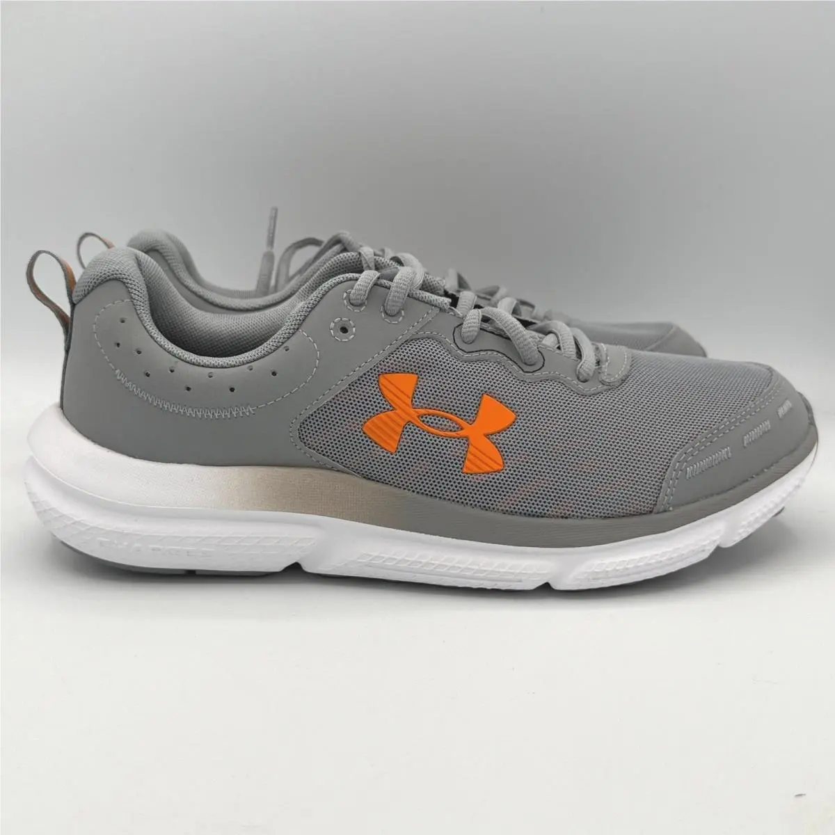 Under Armour Charged Assert 10 Shoes Mens Size 8 Gray Orange Running 3026175-105