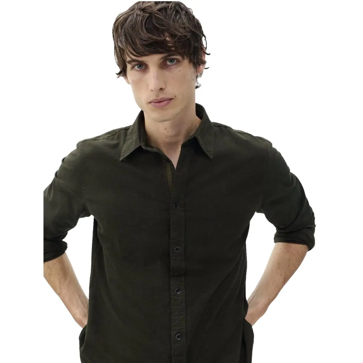 Rag Bone York Men’s Sage Tomlin Stretch Dobby Cotton Shirt Size L