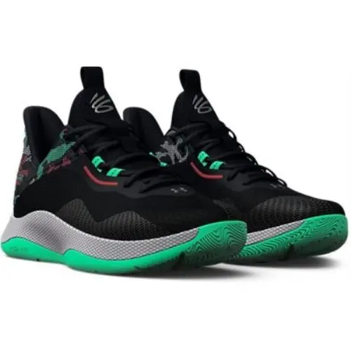 Under Armour shoes - BLACK-ANTIFREEZE-METALLIC SILVER (UPC: 196039383174) 2