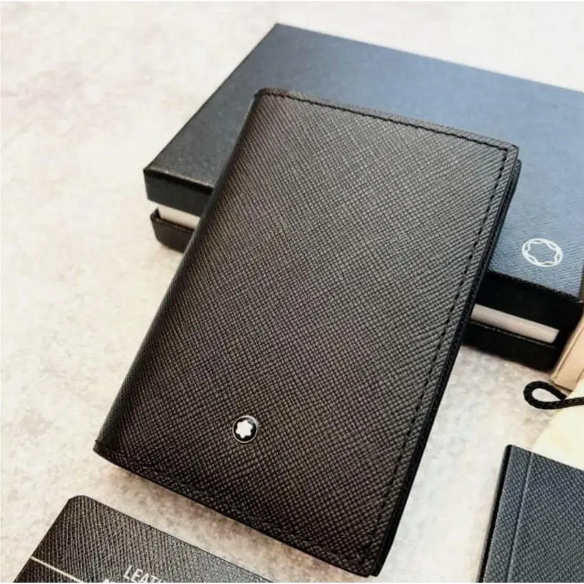 Montblanc MB113223 Black Leather Card Holder Sartorial 4CC Mini Wallet Formen