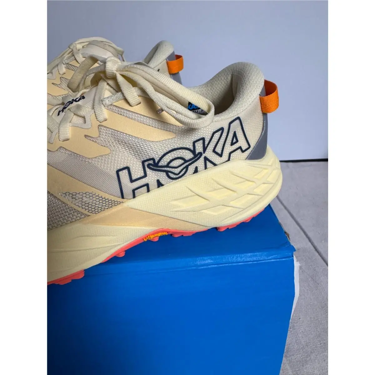 Hoka shoes - Hoka Speedgoat 7 - Speedgoat - 1171929-VWN - Yellow, Orange, Neon Flame, Vintage Yellow (UPC: 198605521553) 4