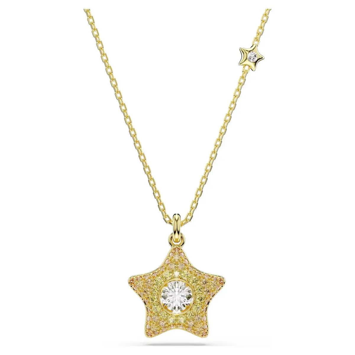 Sublima Pendant Round Cut Star Multicolored 18K Gold Plated 5755280 by Swarovski
