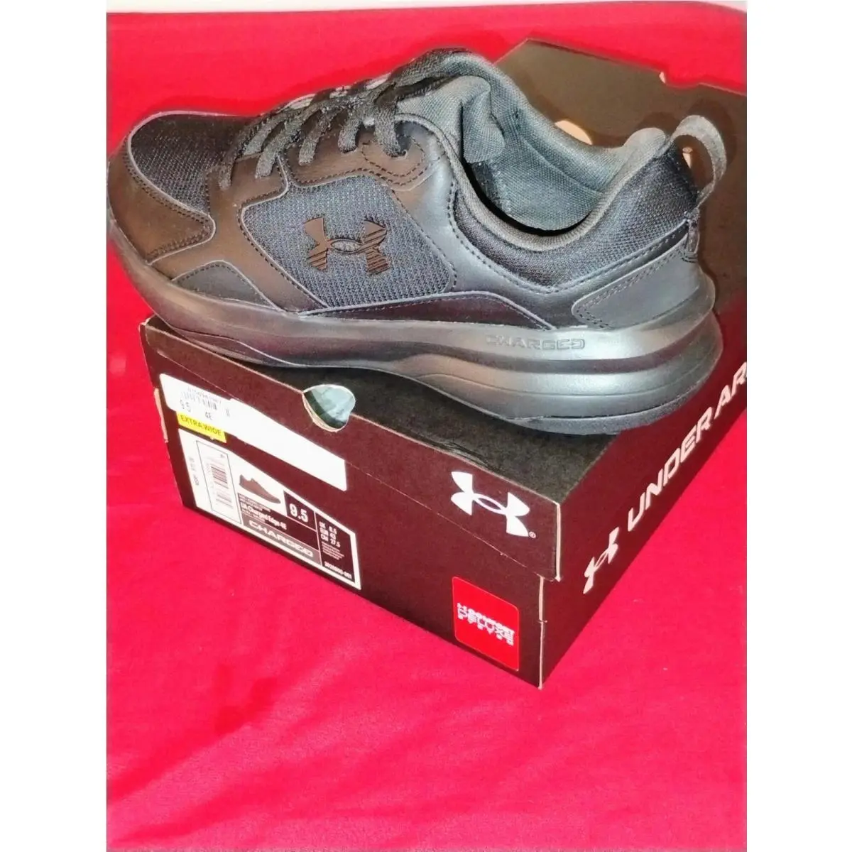 Under Armour shoes - Under Armour Charged Edge Wide 4E - 3026860 - Black 9