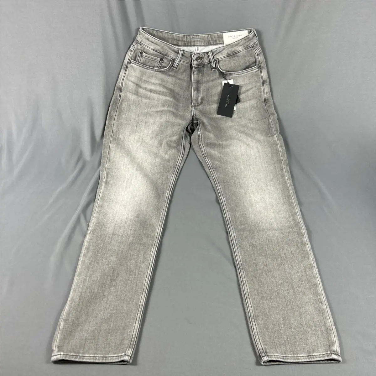 Rag Bone Jeans Fit 3 Stride 32 x 32 Washed Gray Cotton Polyester