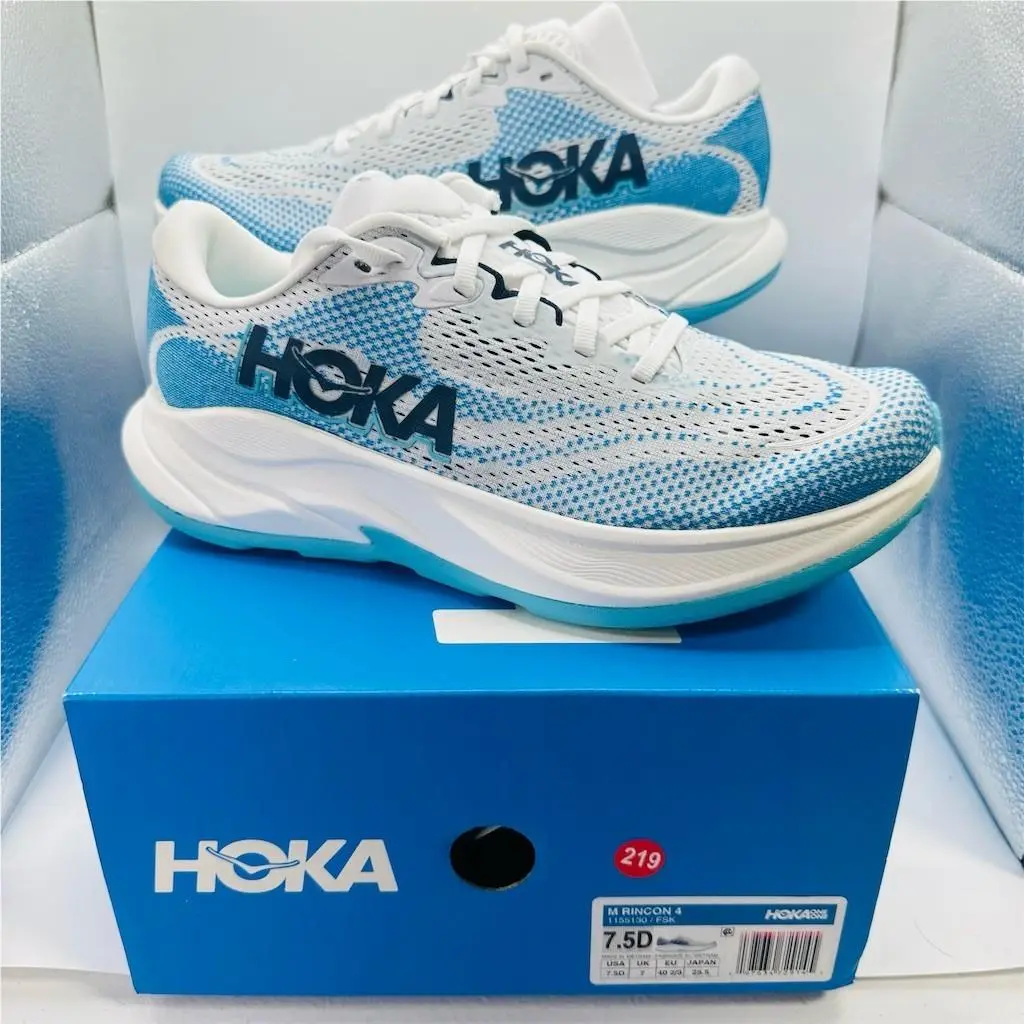 Hoka Rincon 4 Men`s Running Shoes Frost Skyward Blue White Size 7.5 D