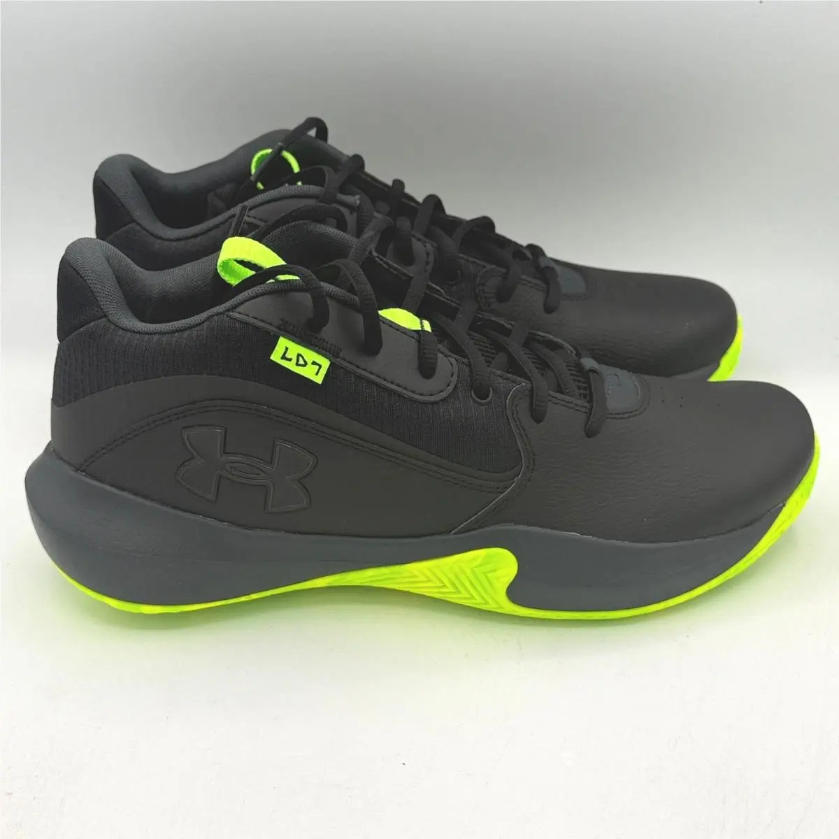 Under Armour Lockdown 7 Basketball Shoes Mens Black Neon Green 11 3028512-006