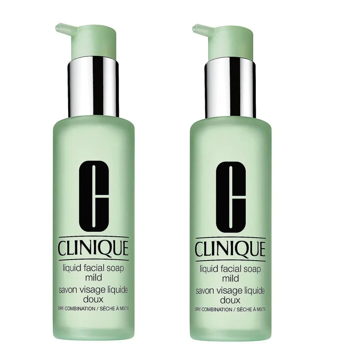 Lot of 2 x Clinique Liquid Facial Soap Mild 6.7 oz /200ml Ea= 400ml W/pump