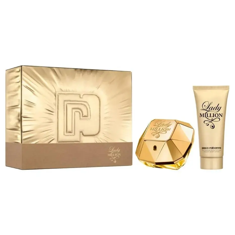 Lady Million 2 Pc Set Edp 2.7 oz BL 3.4 Xmas Edition Ib Box by Paco Rabanne