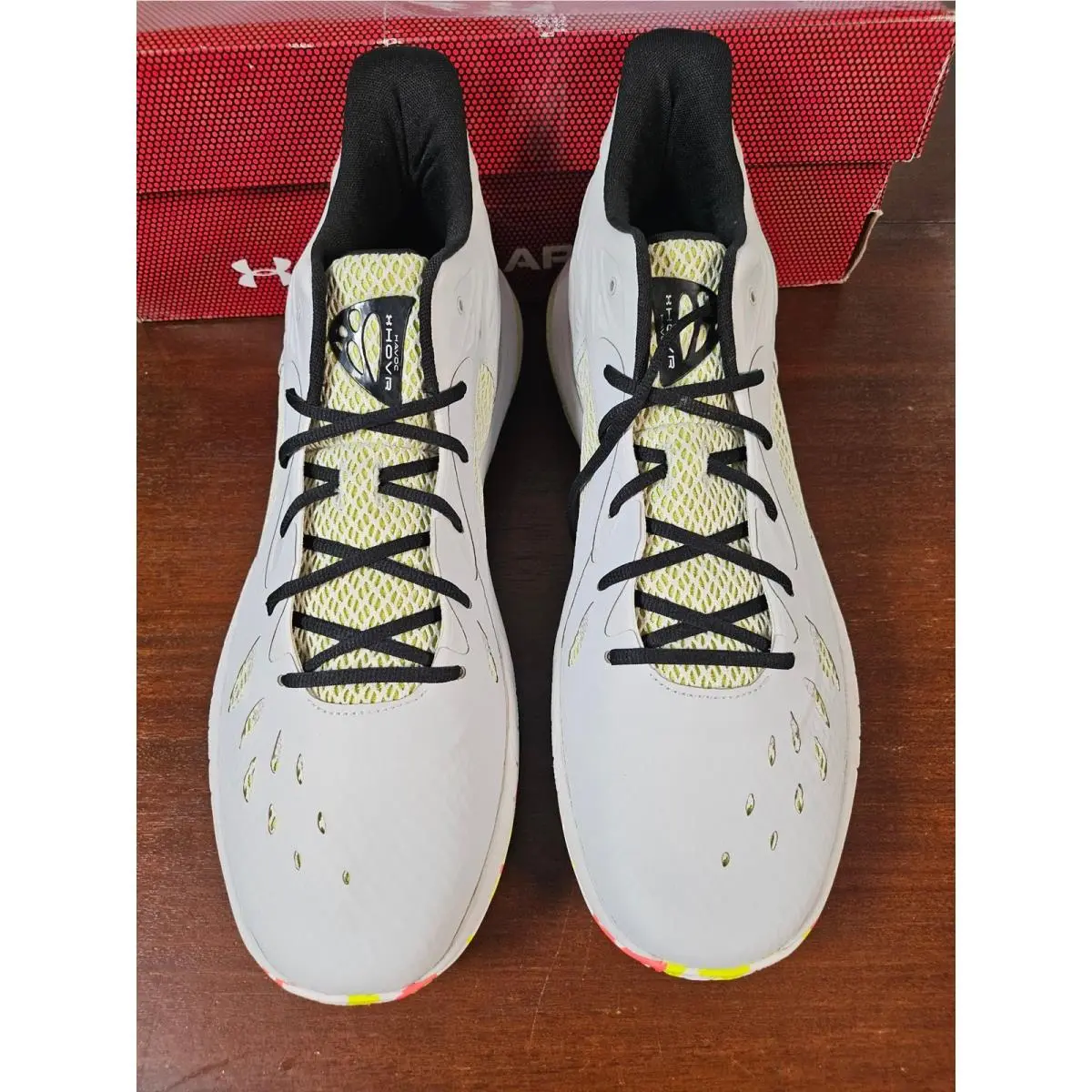 Under Armour Hovr Havoc 3 Mid Top Grey Neon Basketball Mens Size 18 Shoe