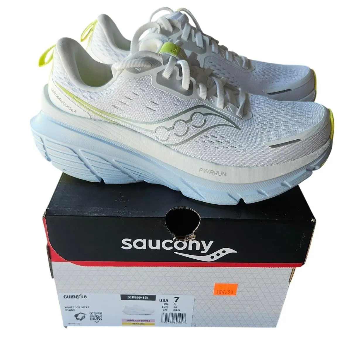 Saucony Guide 18 Womens Running Shoes White Ice Melt Wide S10999-151 Size 7