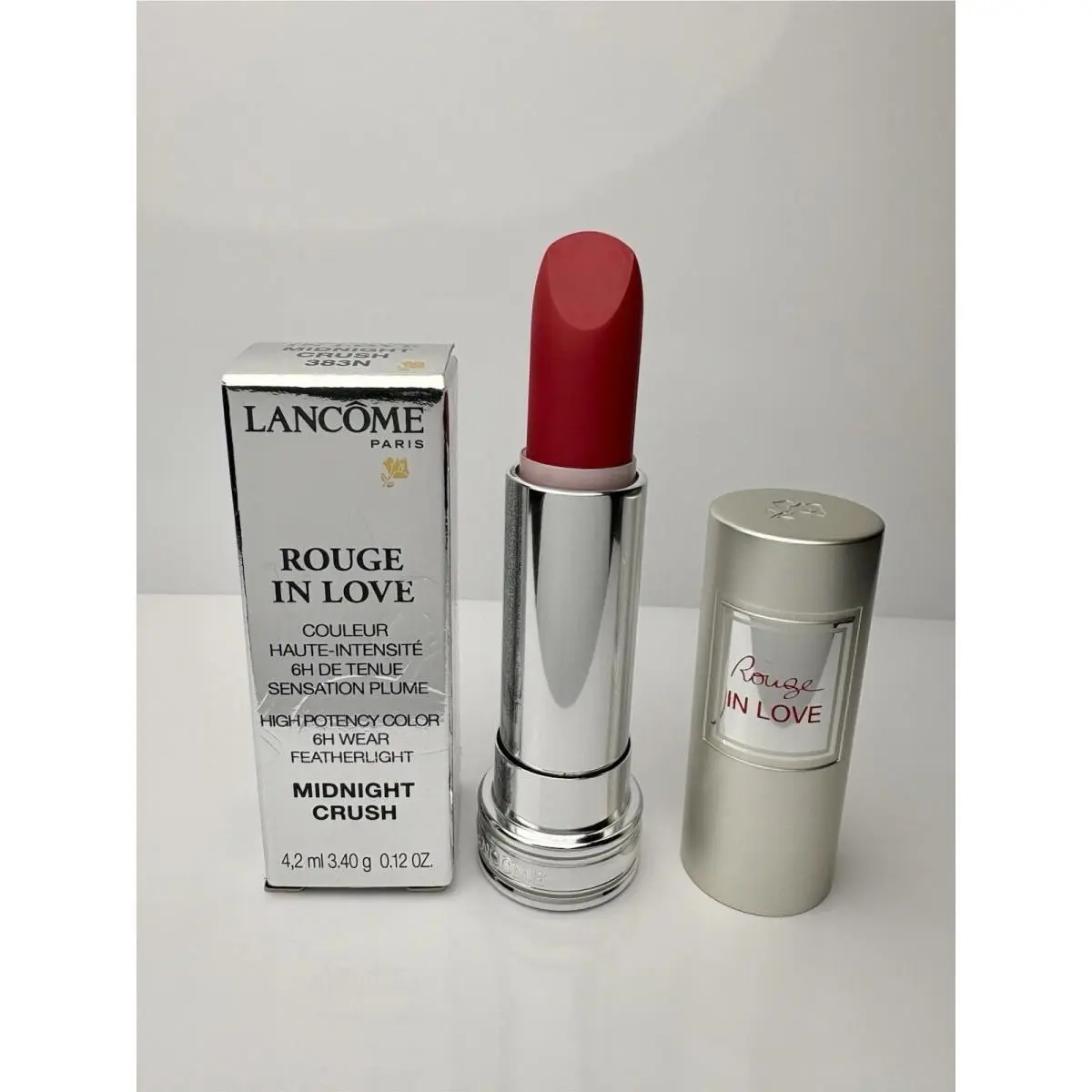 Lancome Rouge In Love 6H Wear Lipstick 383N Midnight Crush Cream 3.4 g Htf