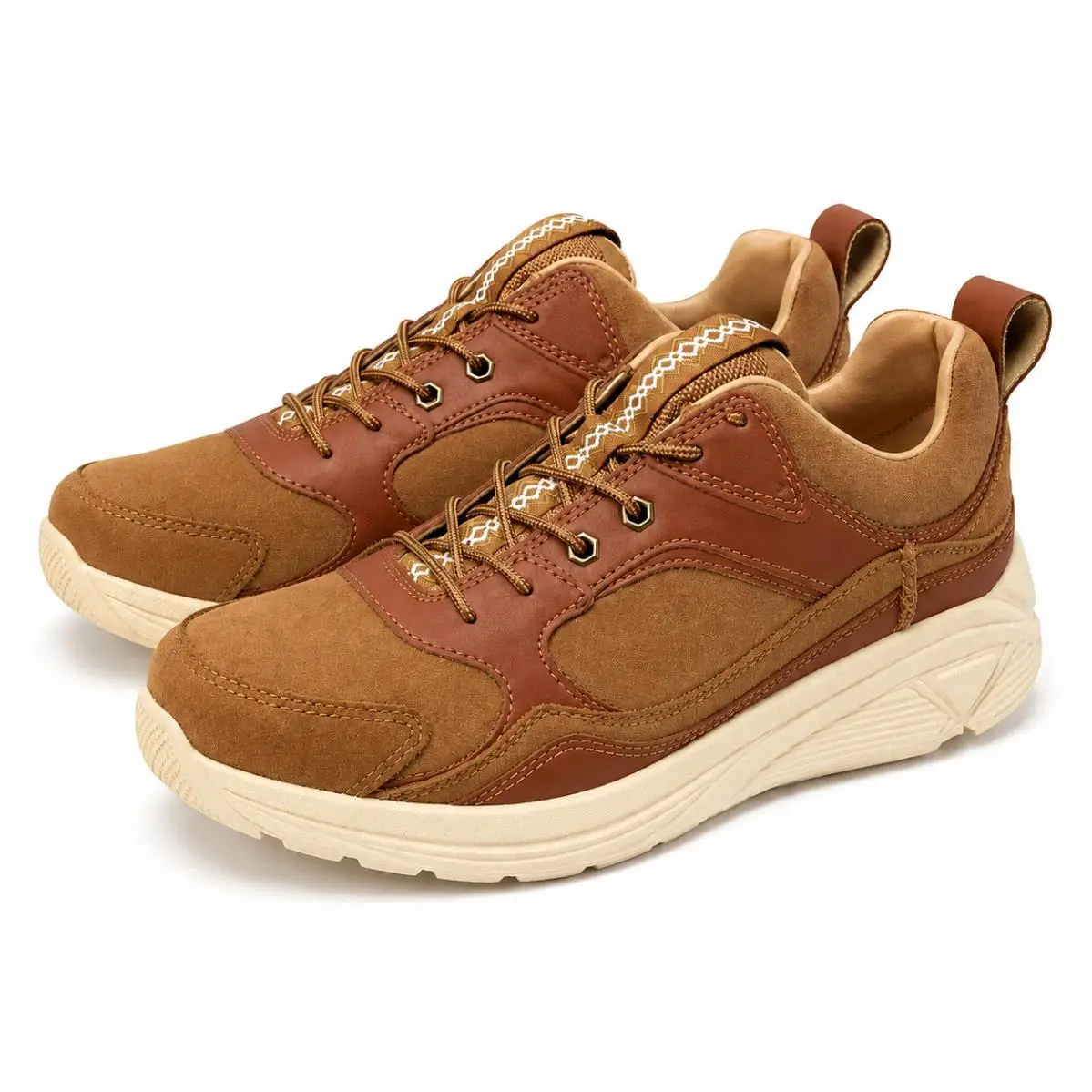 Ugg Miwo Trainer Low Leather Suede Brown Tan Lace Up Sneakers Men`s Size 9.5
