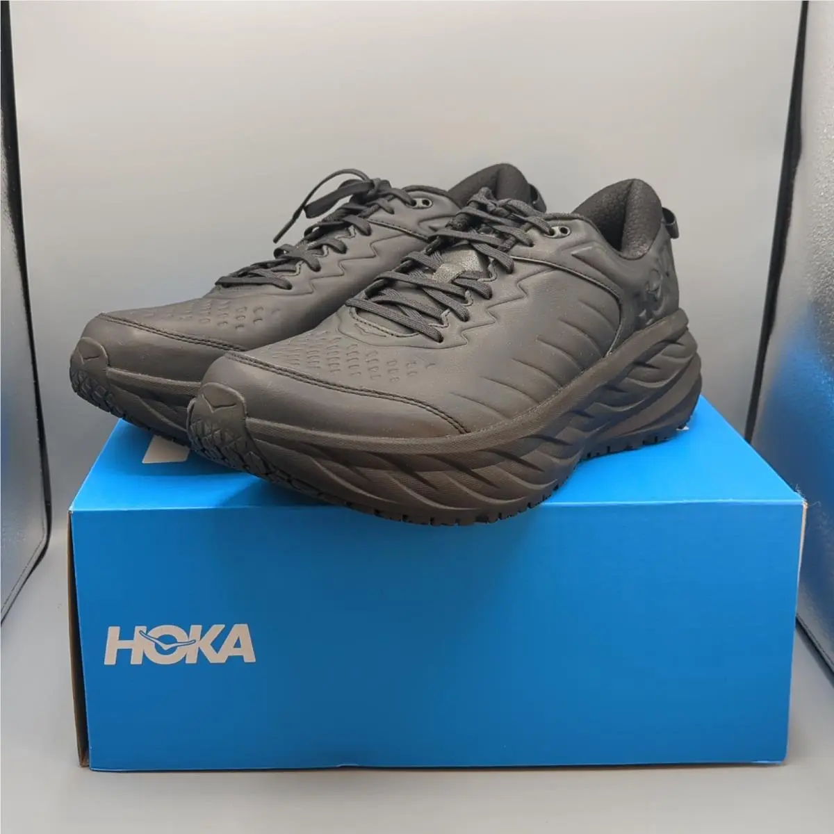 Hoka One One Bondi SR Men`s 14 Shoes Black 1110520 Bblc Walking Sneaker Work