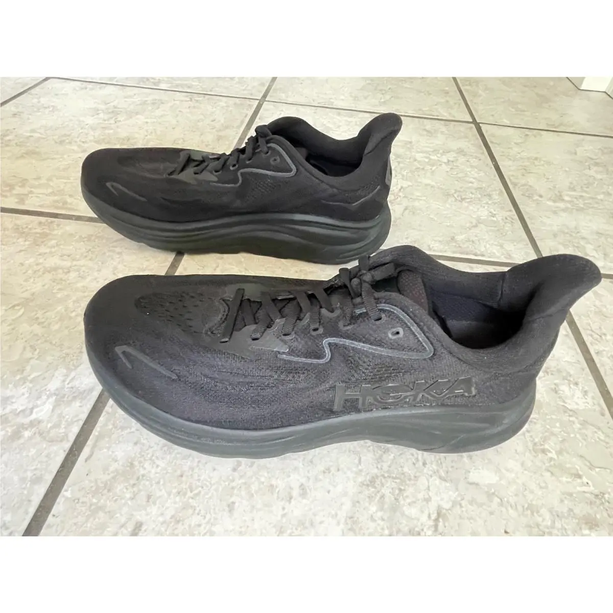 Size 12 - Hoka One One Hoka Clifton 10 Wide Triple Black