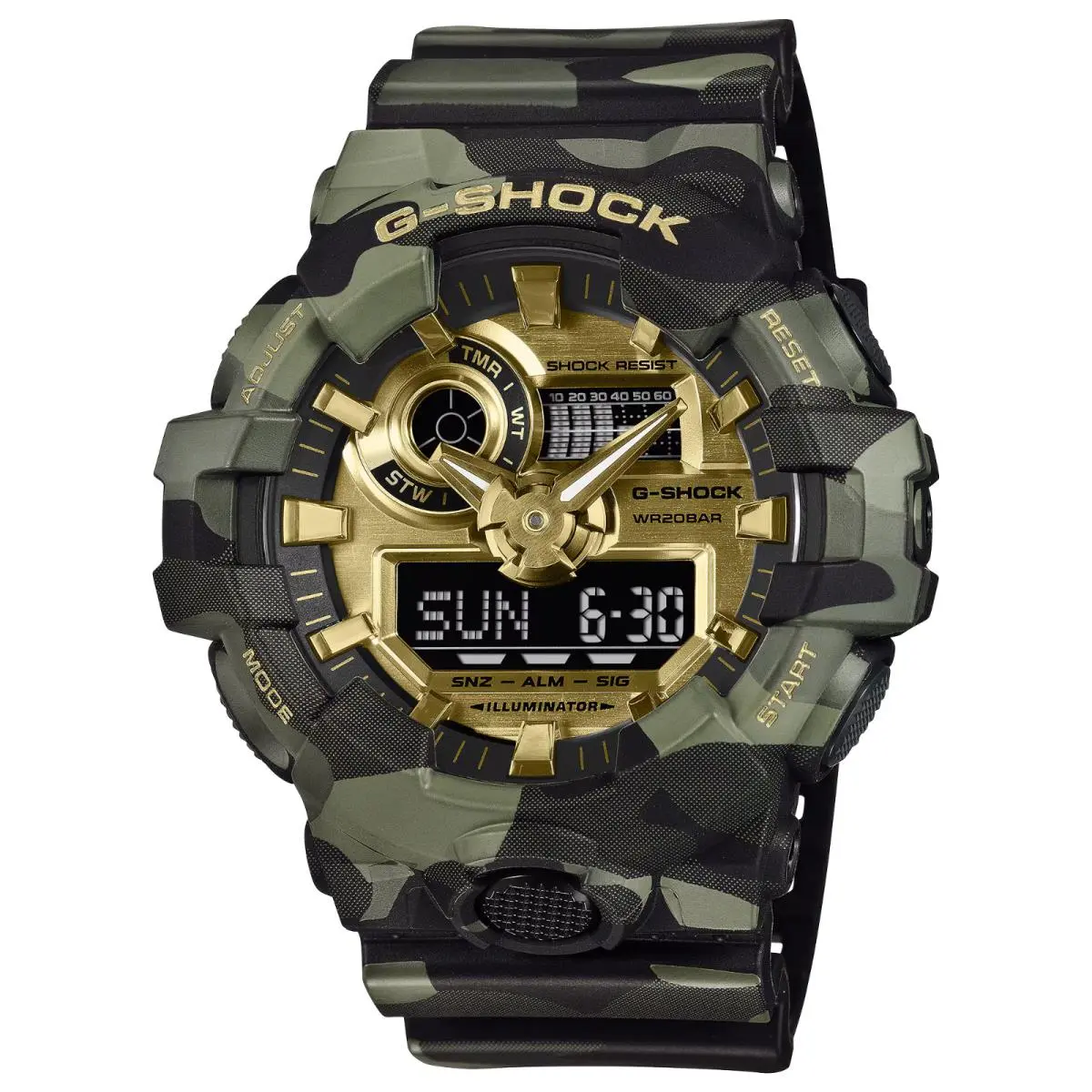 Casio G-shock GA-700 Series Analog Digital Gold Dial Watch GA700CMG-3A