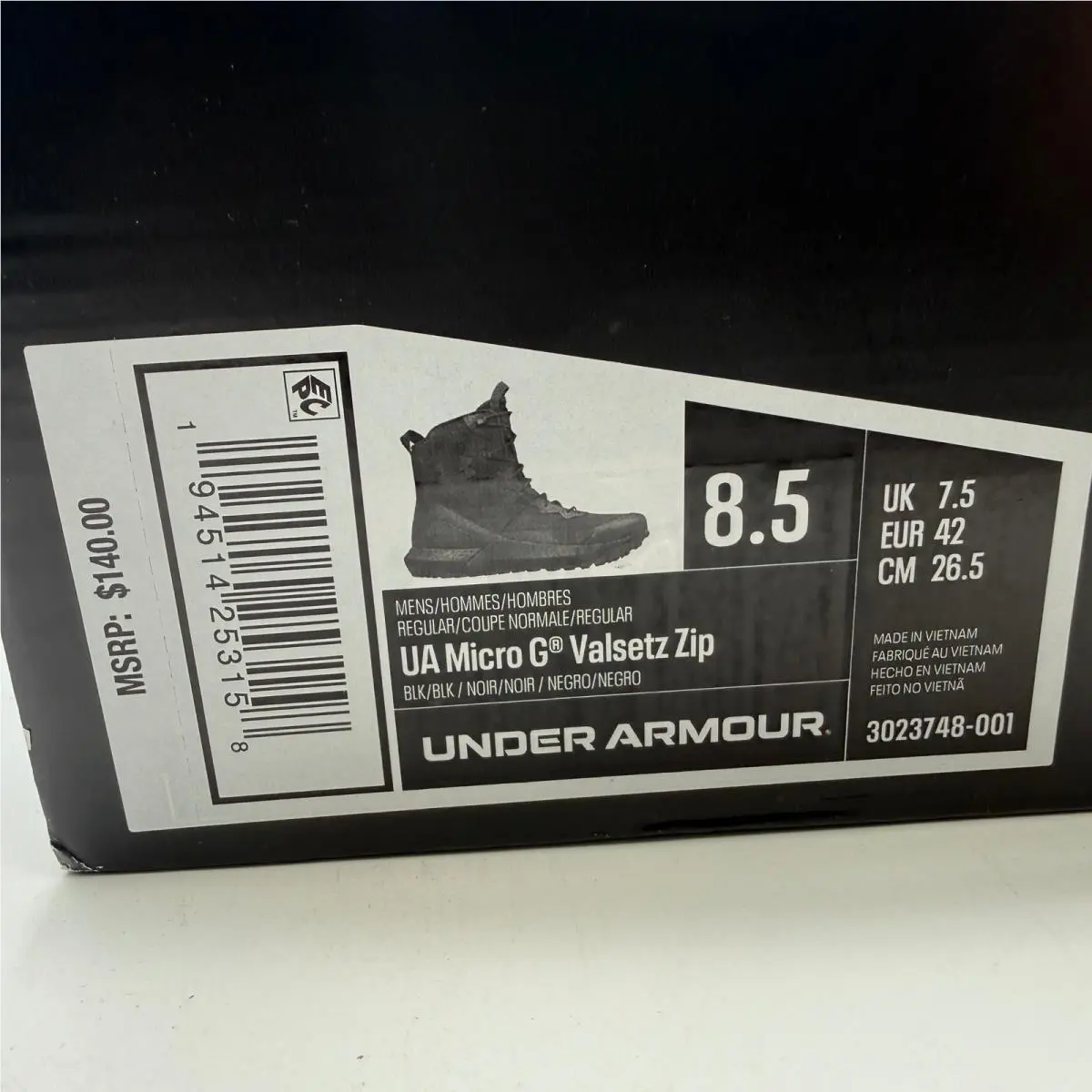 Under Armour shoes - UA Micro G Valsetz Zip - Black 5