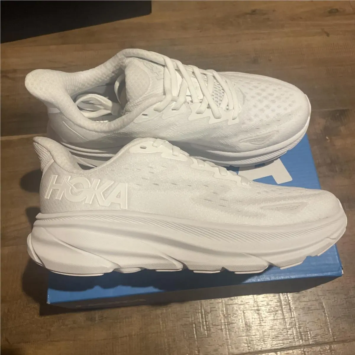 Hoka One One Clifton 9 W Running Shoes White 1127896 Wwh Womens Size 5.5B
