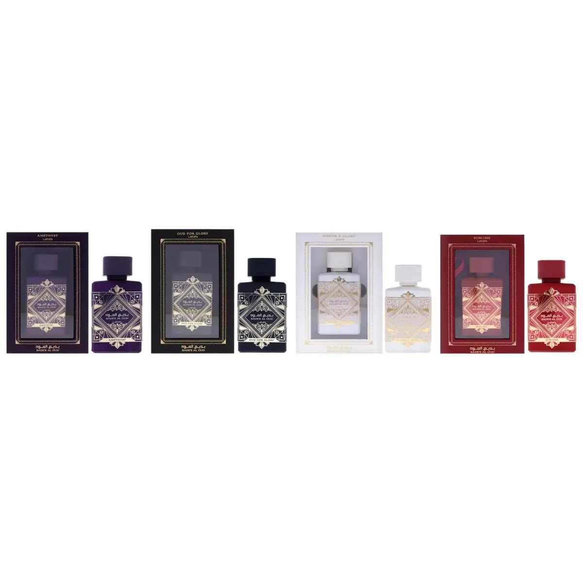 Lattafa Badee Al Oud Collection Kit Unisex - 4 Pc Kit 3.4oz