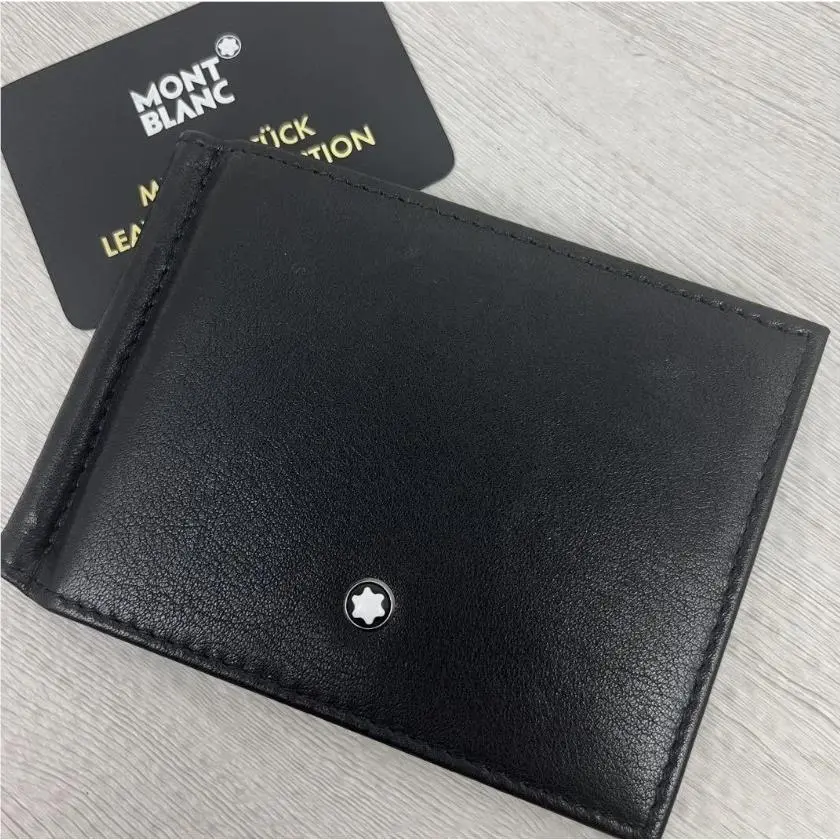Meisterstück 6CC Black Leather Wallet with Money Clip MB5525 Brand Ne by Montblanc